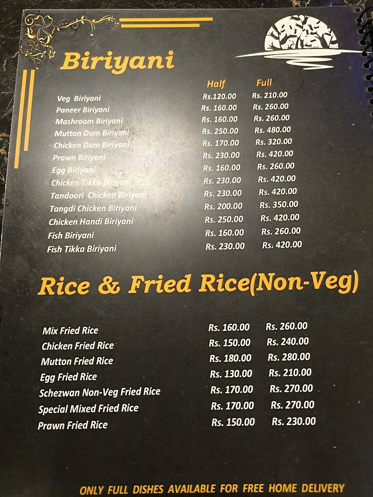 Moonlight Premium (Cafe & Restaurant) menu