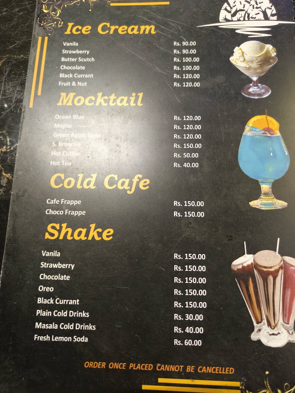 Moonlight Premium (Cafe & Restaurant) menu