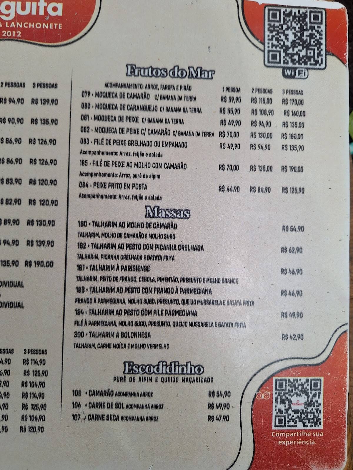 A Bodeguita Restaurante e Lanchonete cardápio