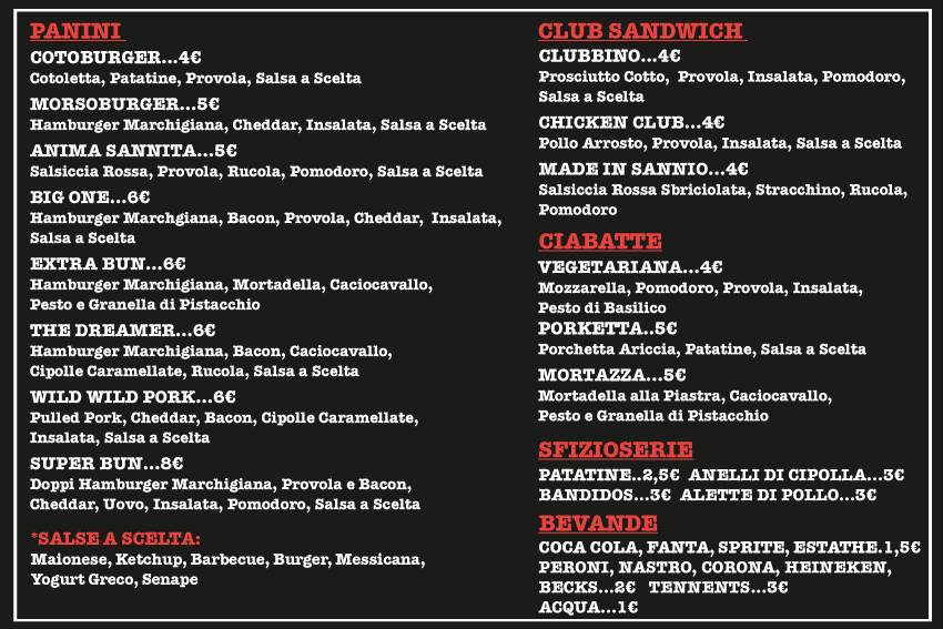Menu di Morso - Paninoteca Fast Food 