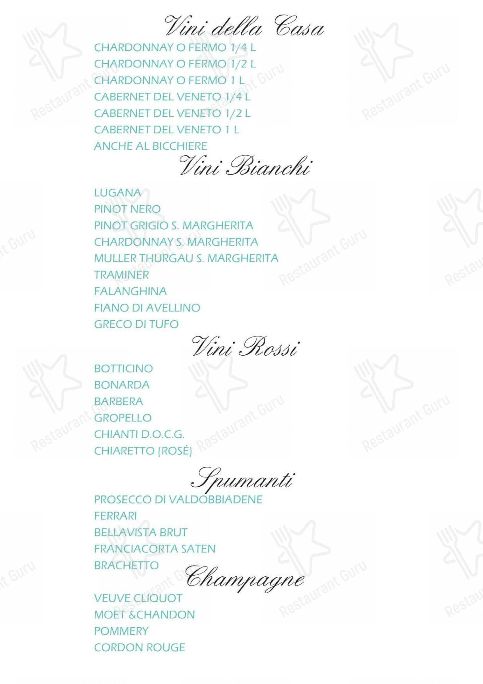 Menu di Mozart Pizzeria con Cucina - Menu bar
