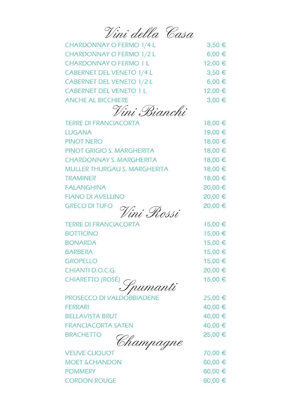 Menu di Mozart Pizzeria con Cucina 