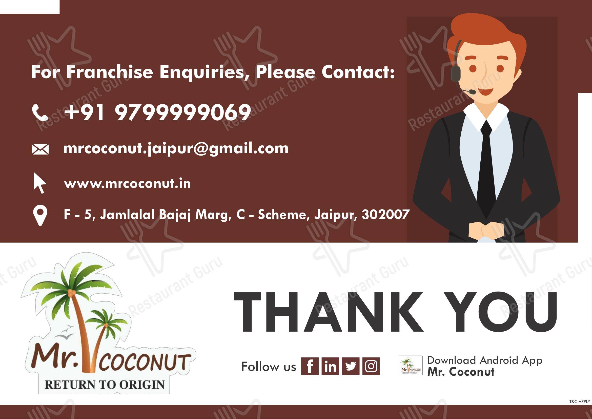 Mr.Coconut Cafe Barbeque And Resturant in Hathras - Menu bar