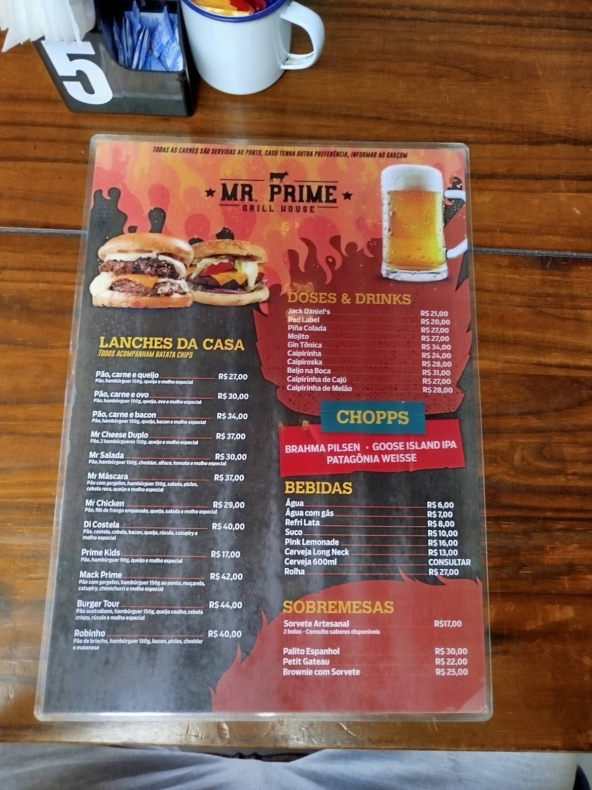 Mr Prime House Grill cardápio