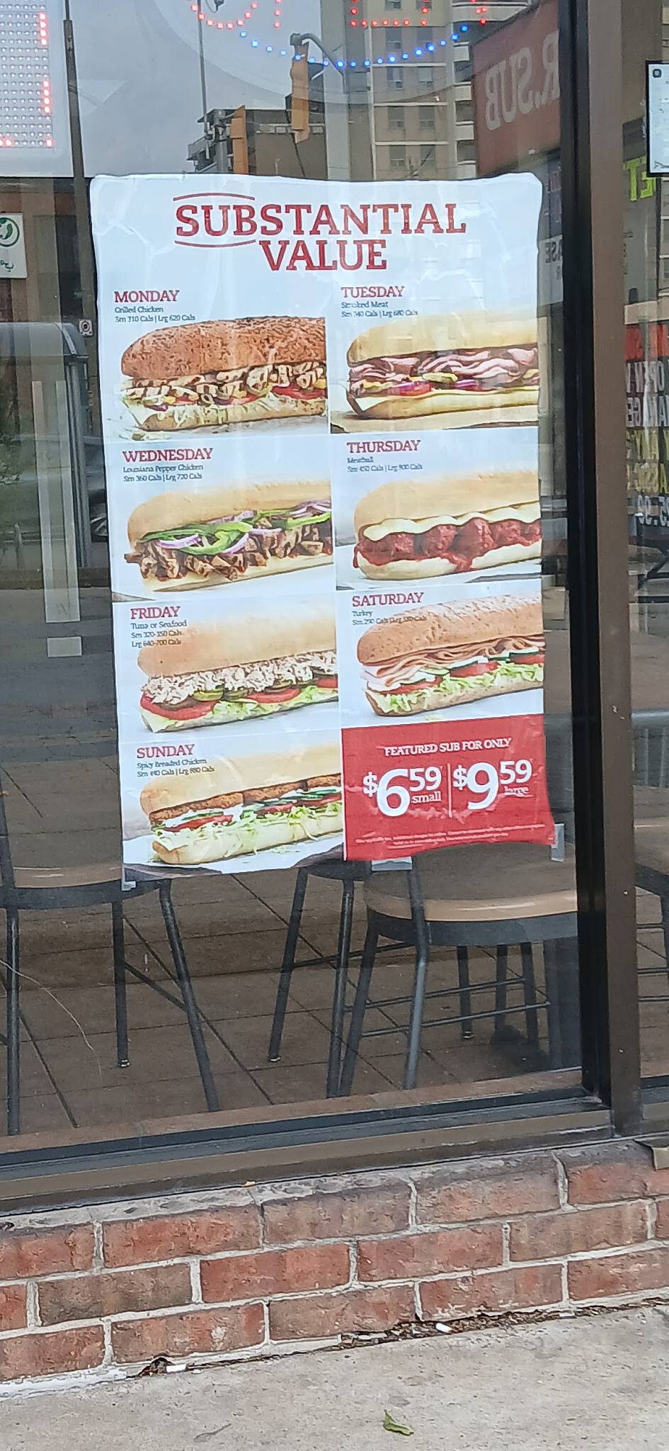 Menu de Mr.Sub