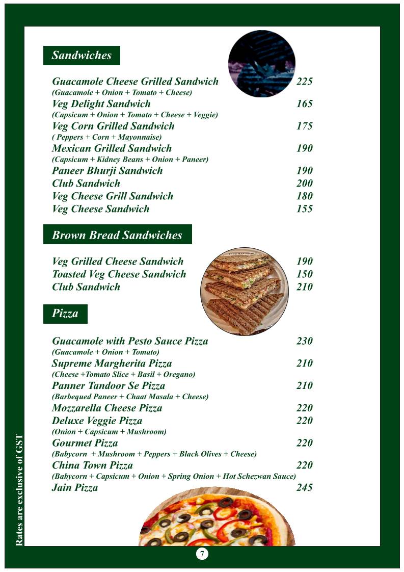 Multi Spice menu
