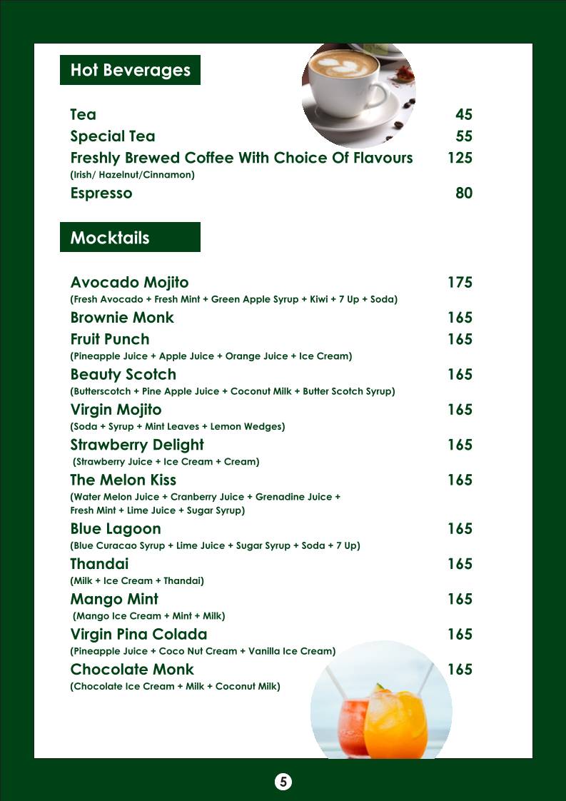 Multi Spice menu