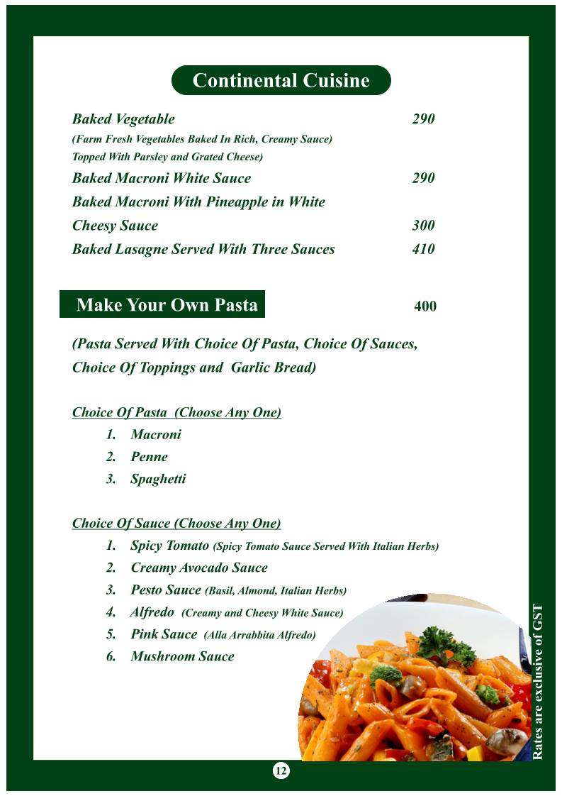Multi Spice menu