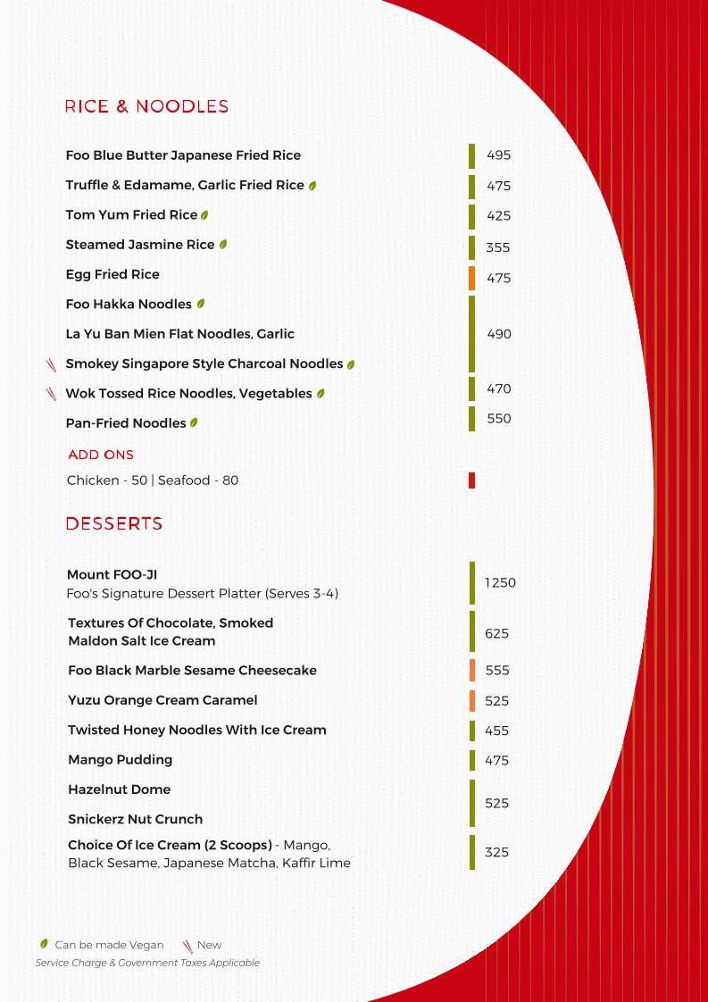 Foo Town menu