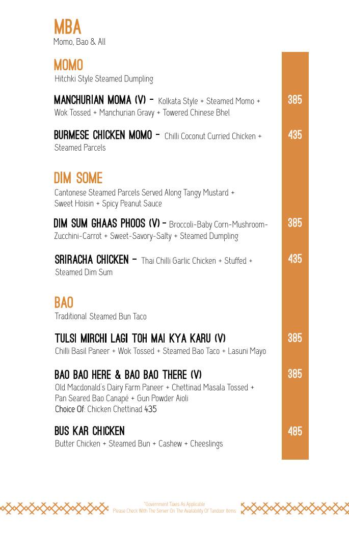 Hitchki, BKC menu