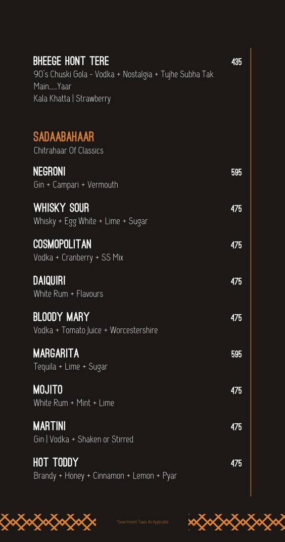 Hitchki, BKC menu