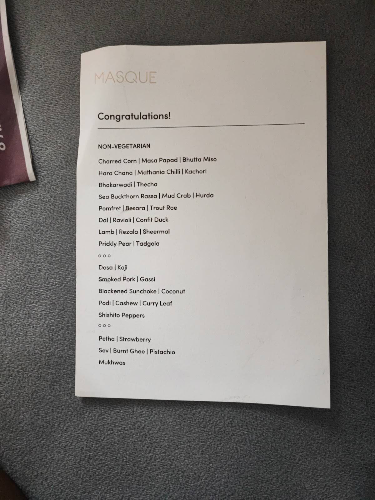 Masque menu
