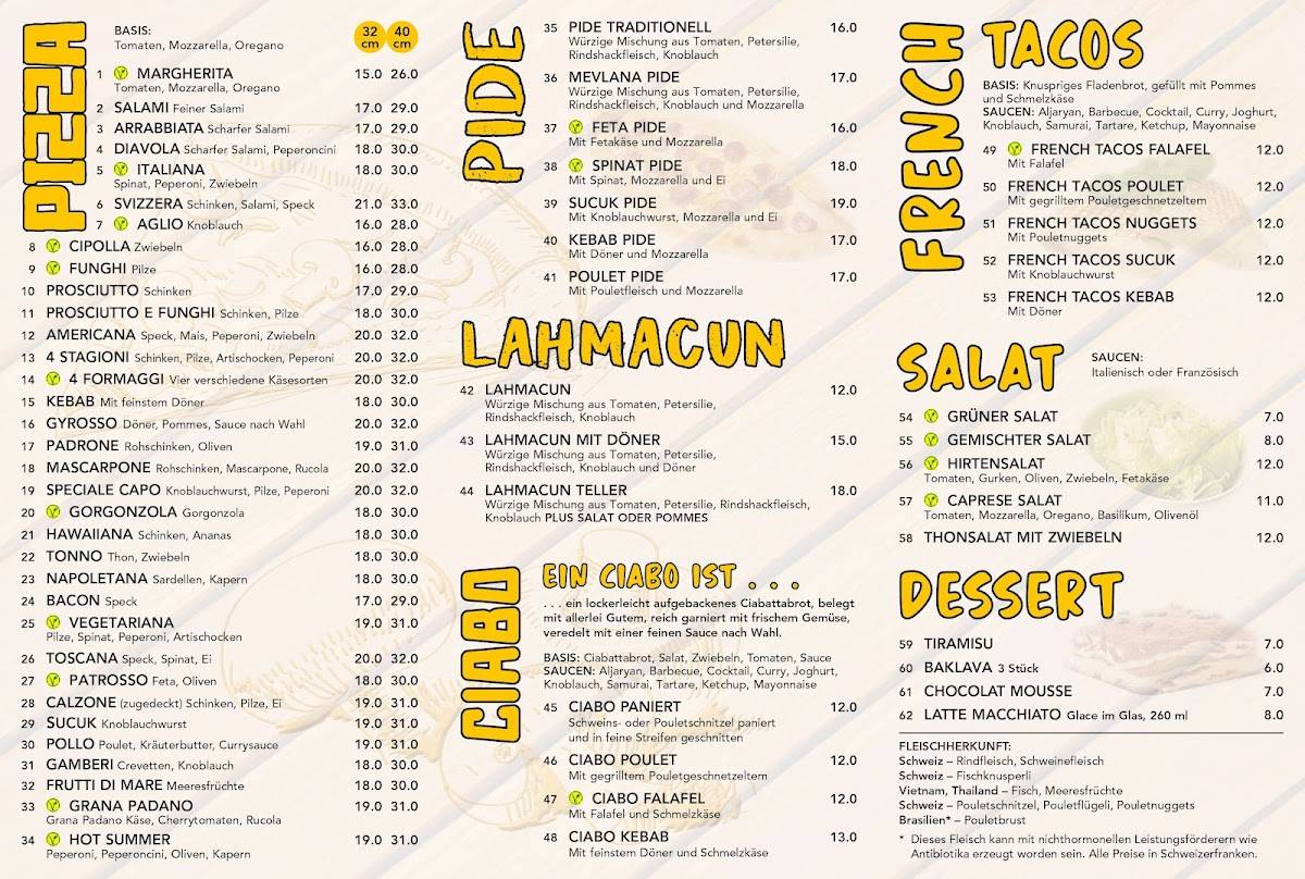 Menu di Muro's Pizza Kebab 