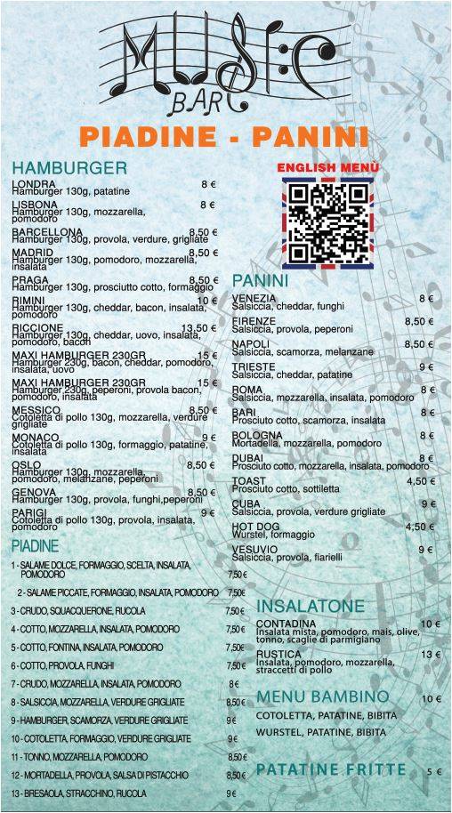 Menu di Music Bar 