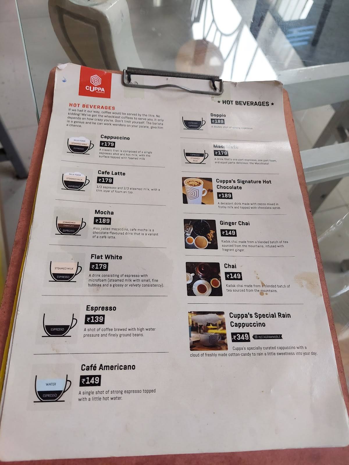 Cuppa Redefined - Mysore's Neighbourhood Cafe & Restaurant menu