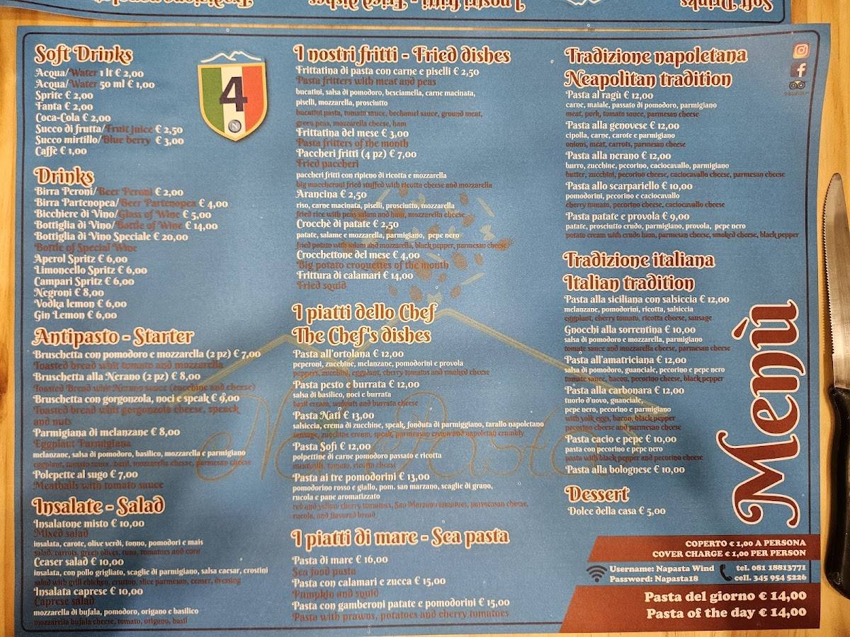 Menu di Na' Pasta 