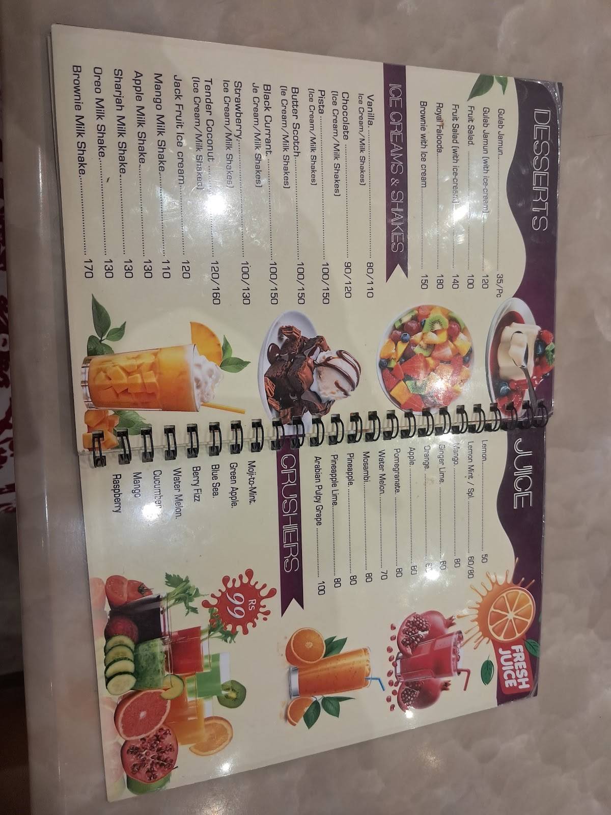 Platez Multicuisine menu