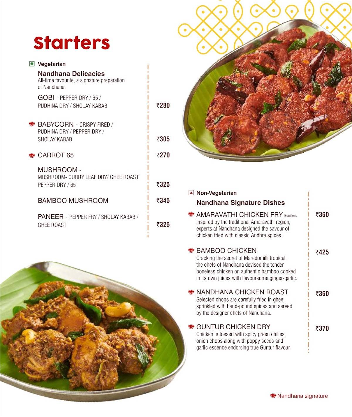 Nandhana Palace - Andhra Style Restaurant - Sahakar Nagar menu