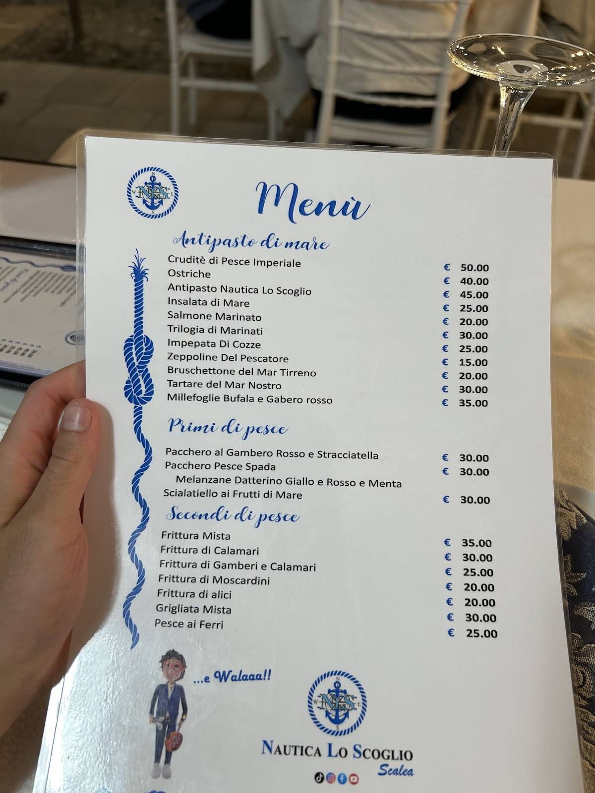 Menu di Nautica Lo Scoglio | Ristorante di pesce. 