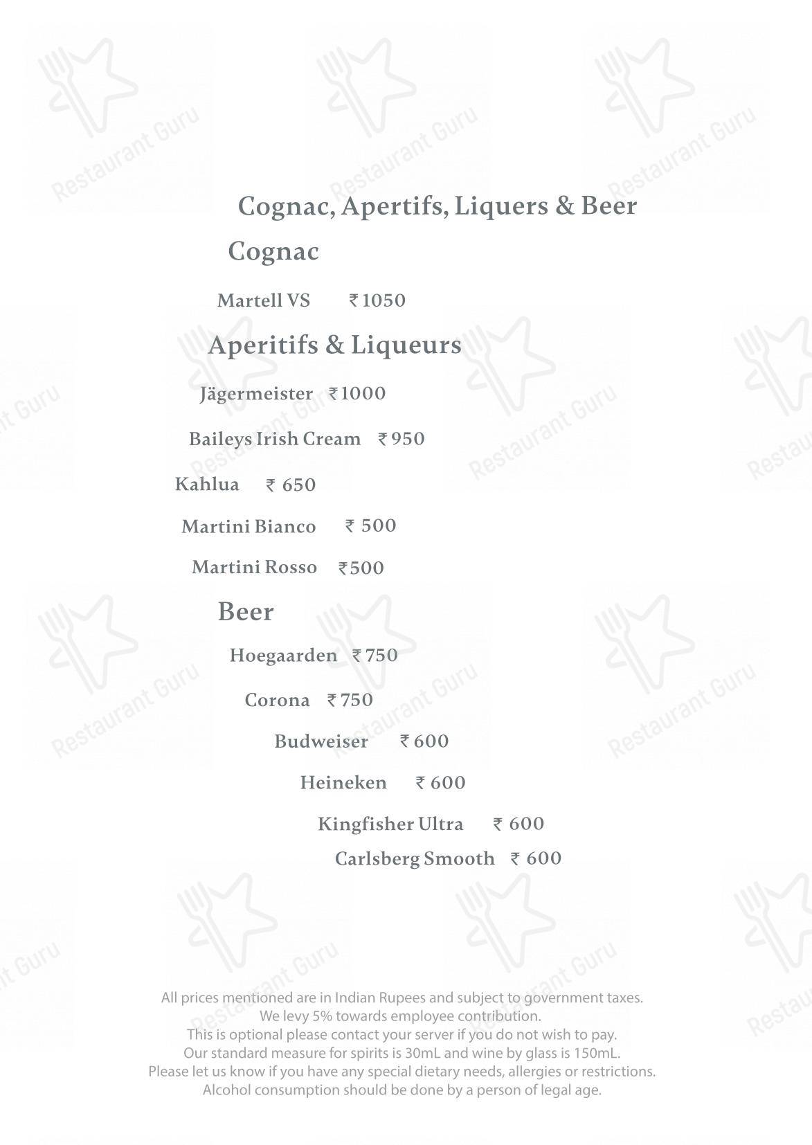 Neer in Bengaluru - Wine Menu