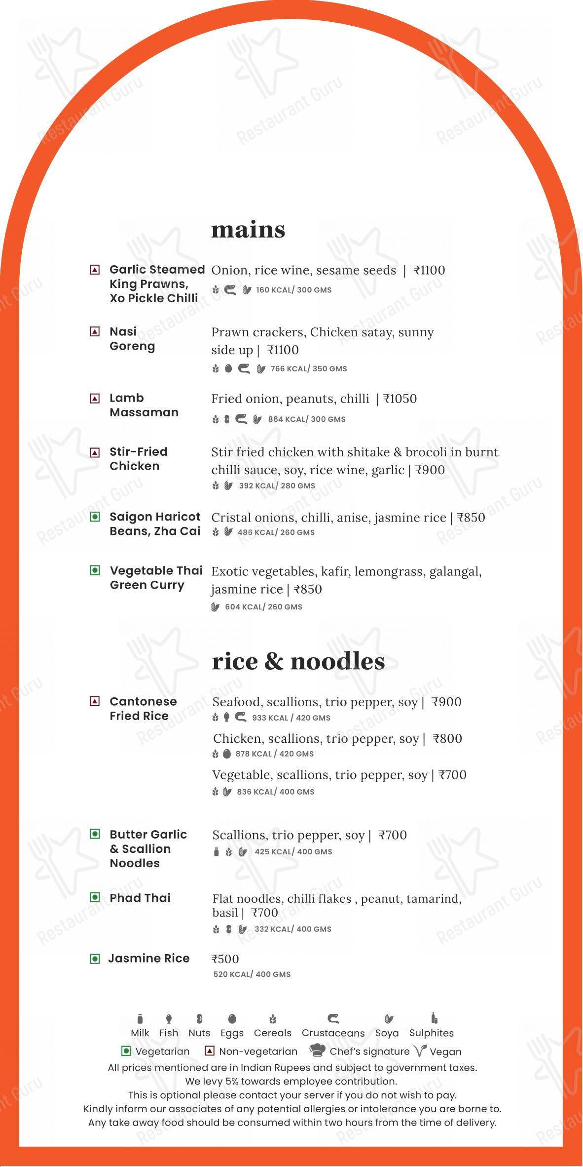 Ночное меню for the Neer restaurant