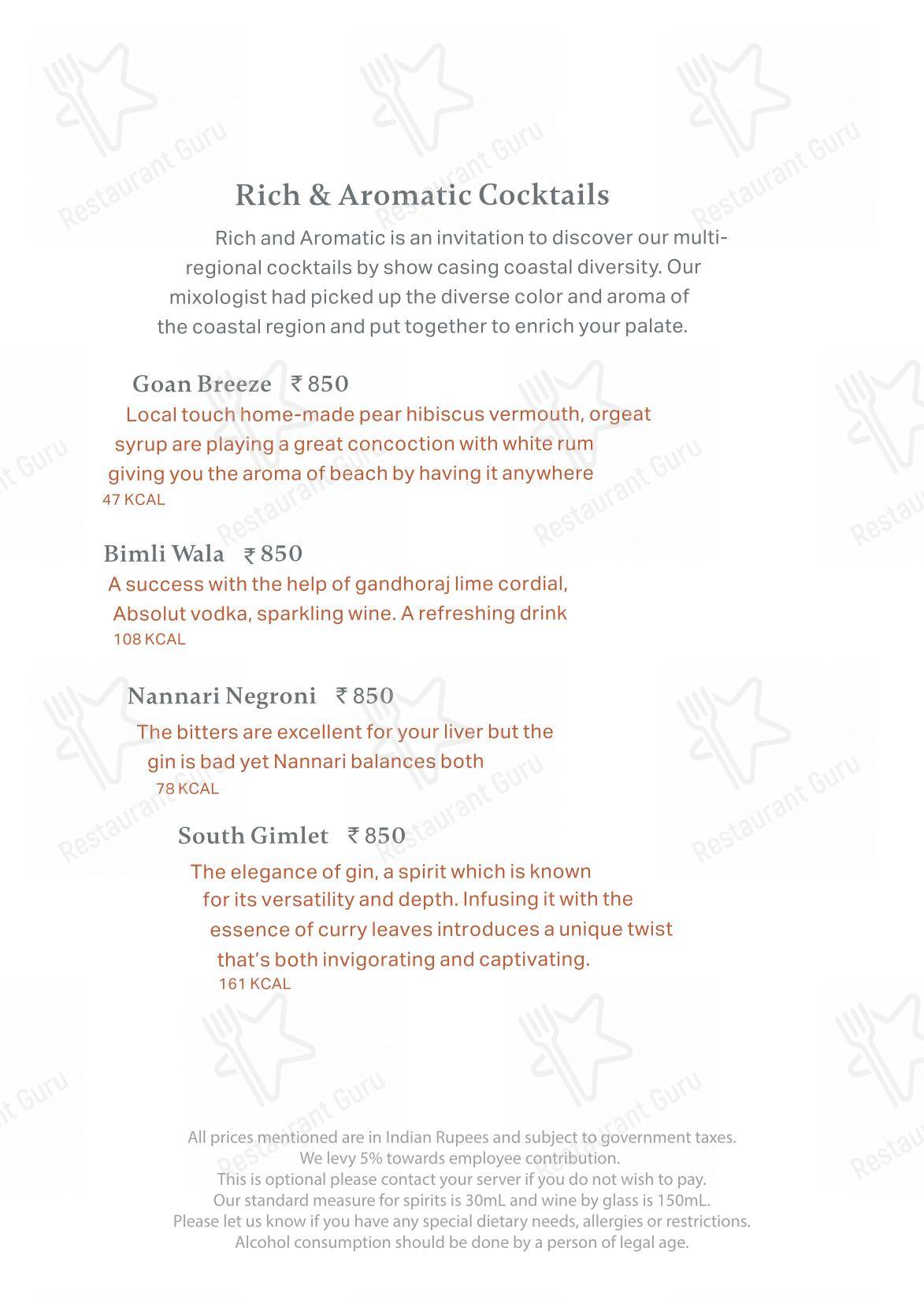 Neer in Bengaluru - Wine Menu