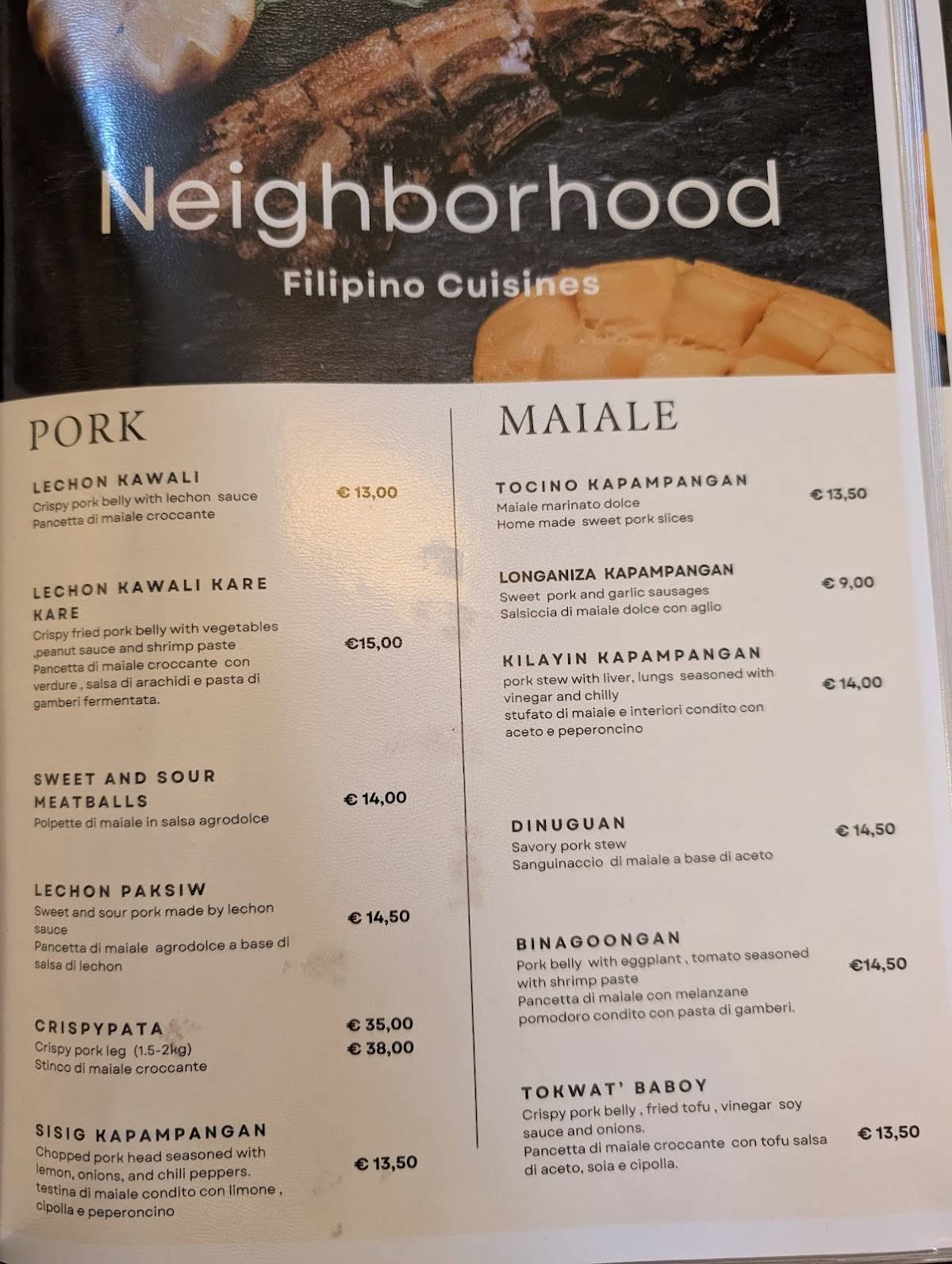 Menu di Neighborhood Filipino Restaurant 