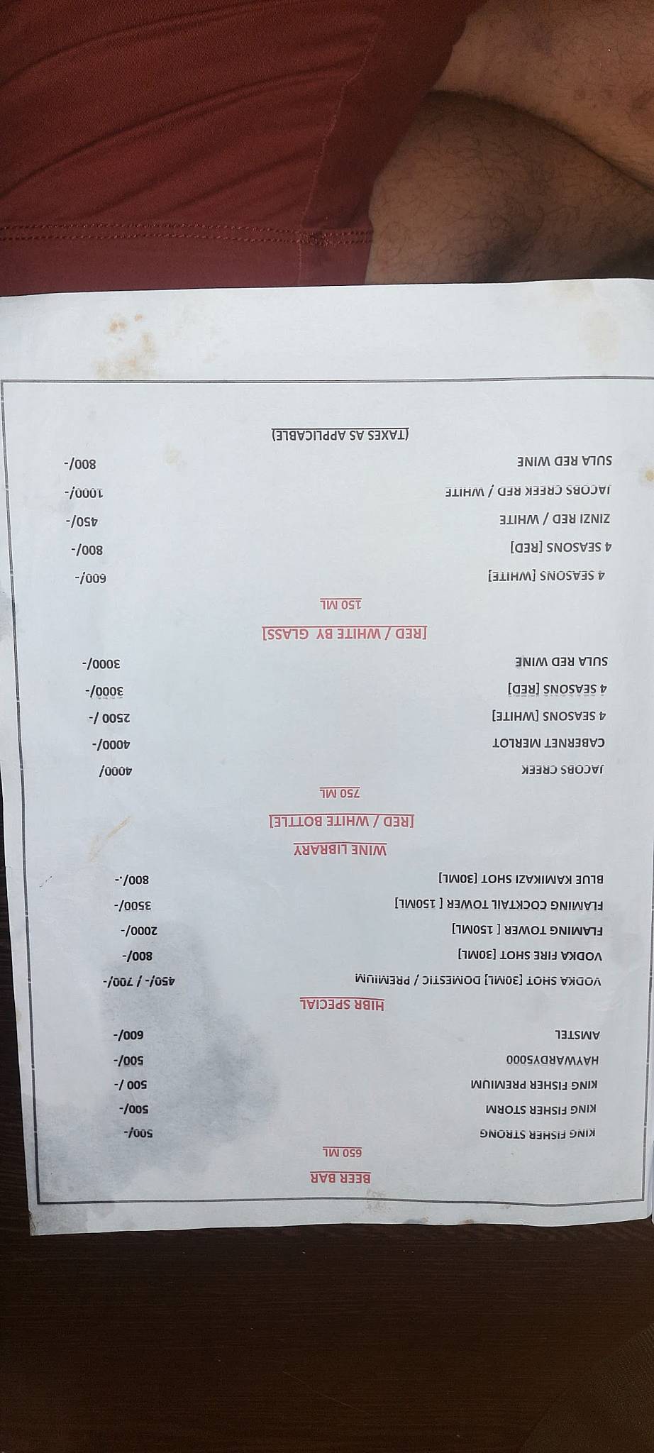 Nemo Cafe - The Beach Bar & Nightlife( Party Zone ) menu