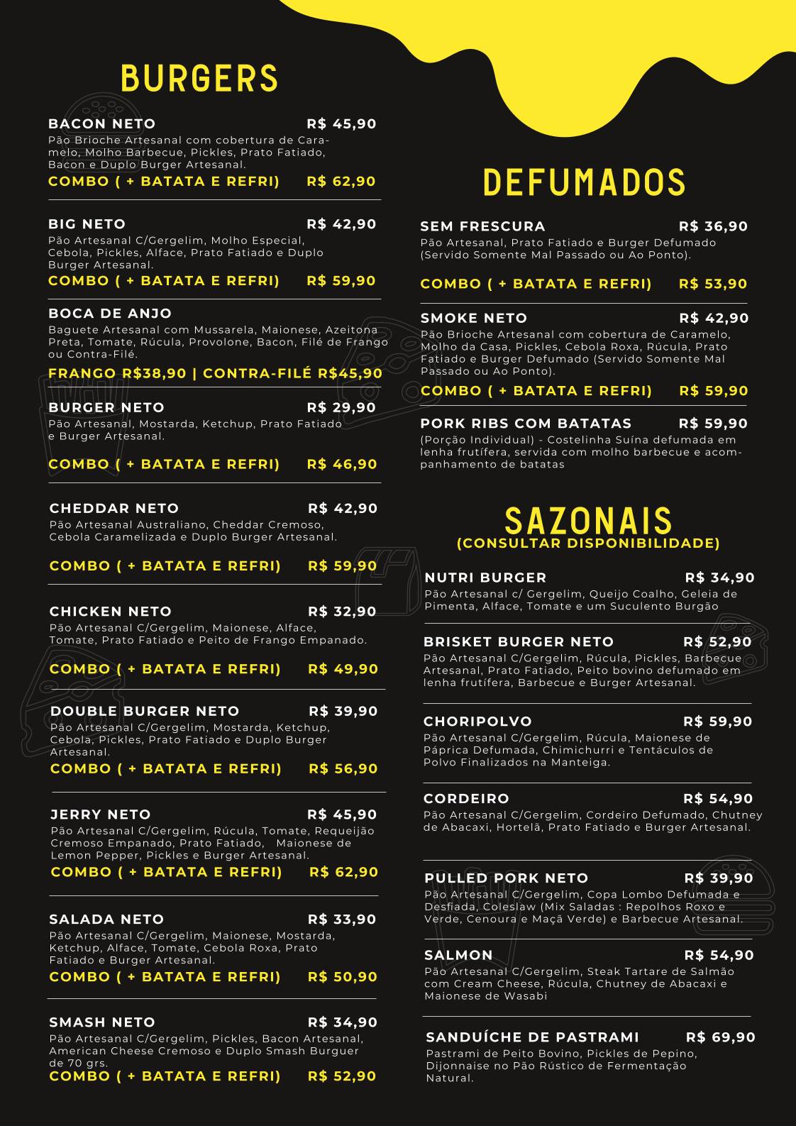 Netão Burger - Pedreira SP cardápio