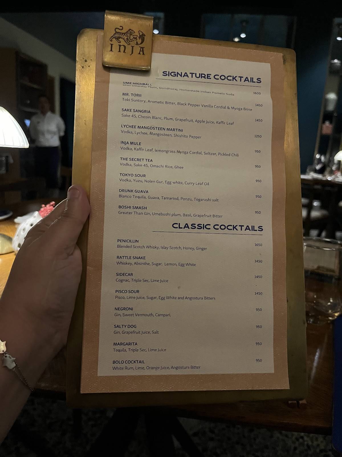 INJA Restaurant menu