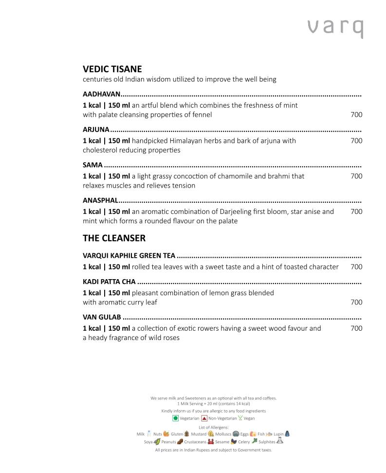 Varq menu