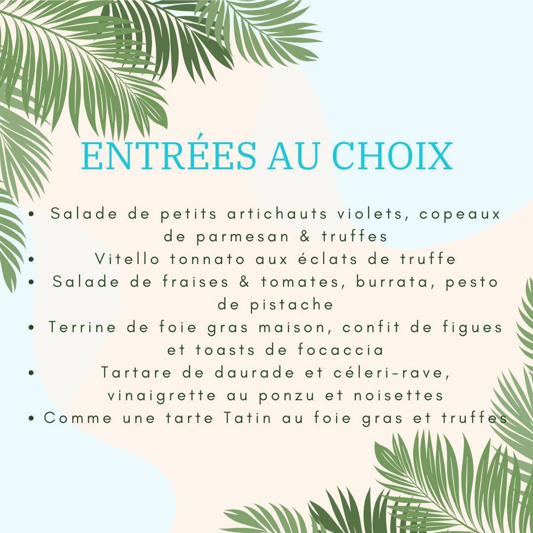 Menu de Le Boudoir