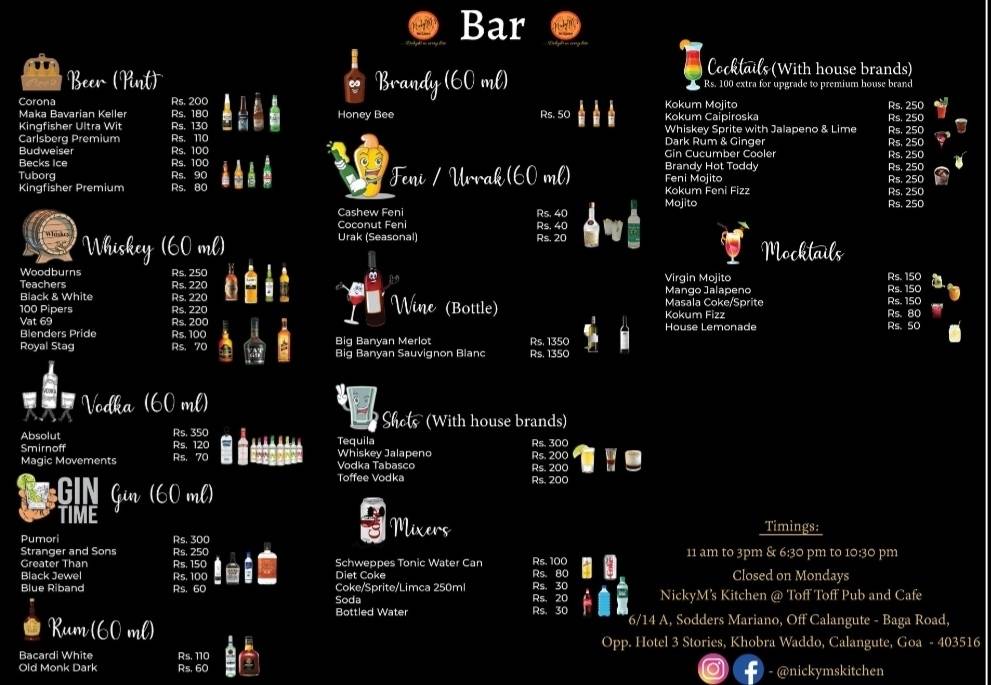 NickyM's Kitchen menu
