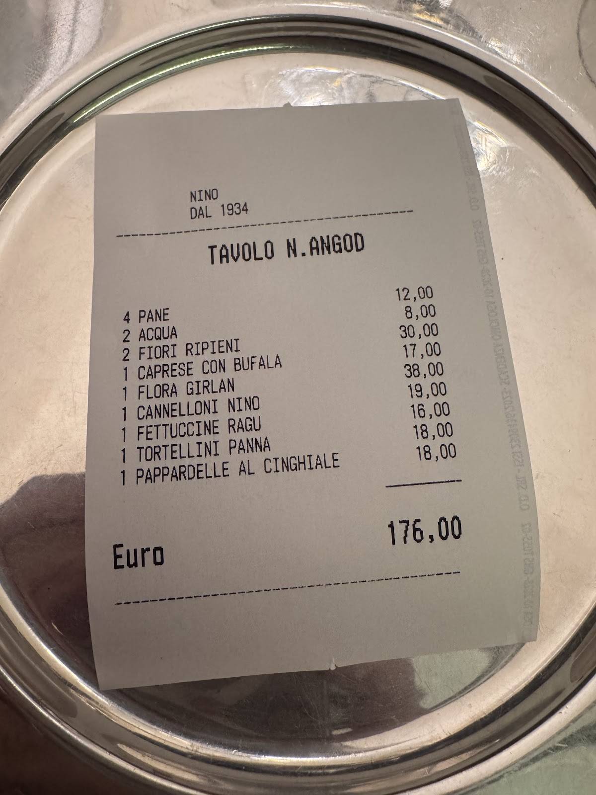 Menu di Ristorante Nino 