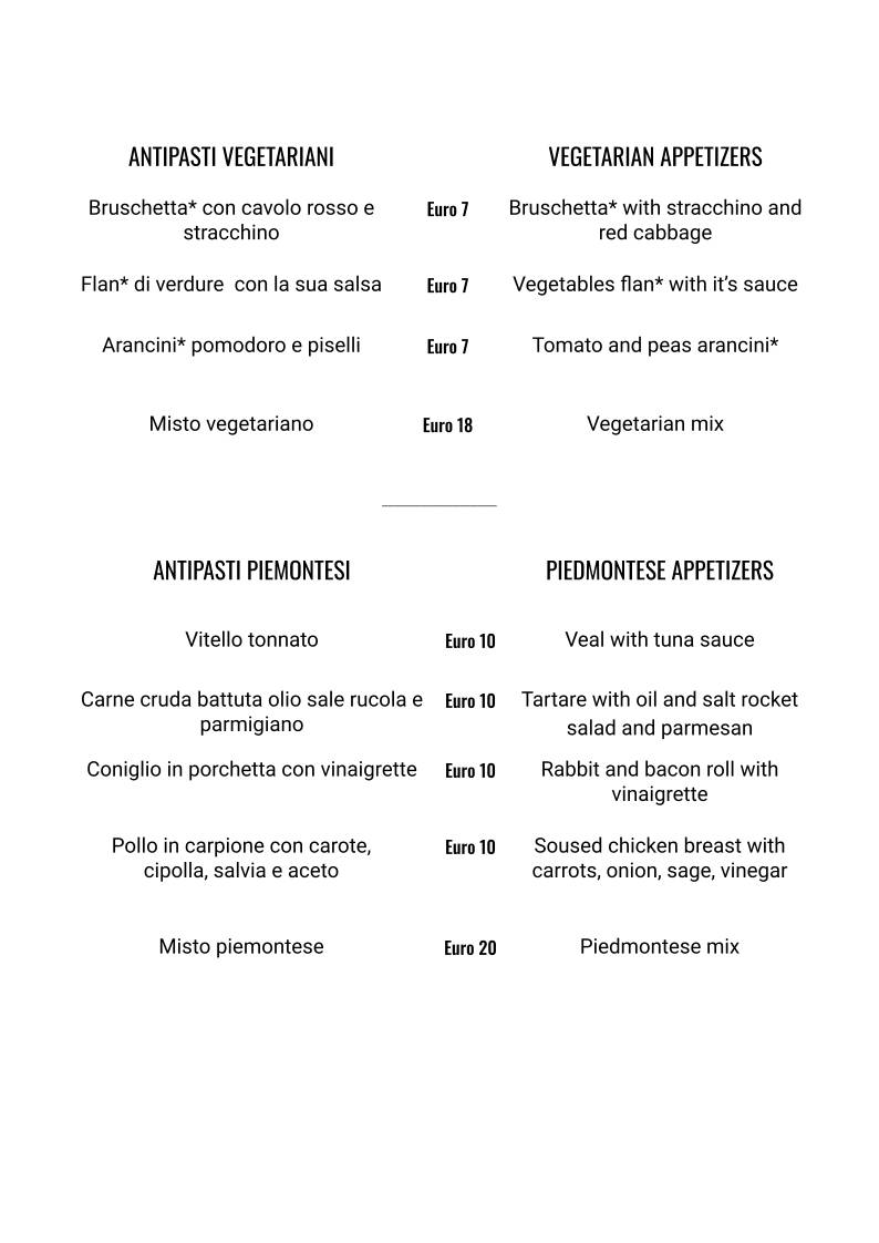 Menu di L'Ambaradan Pizzeria Ristorante 