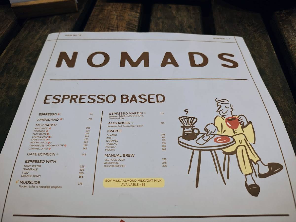 Nomads menu