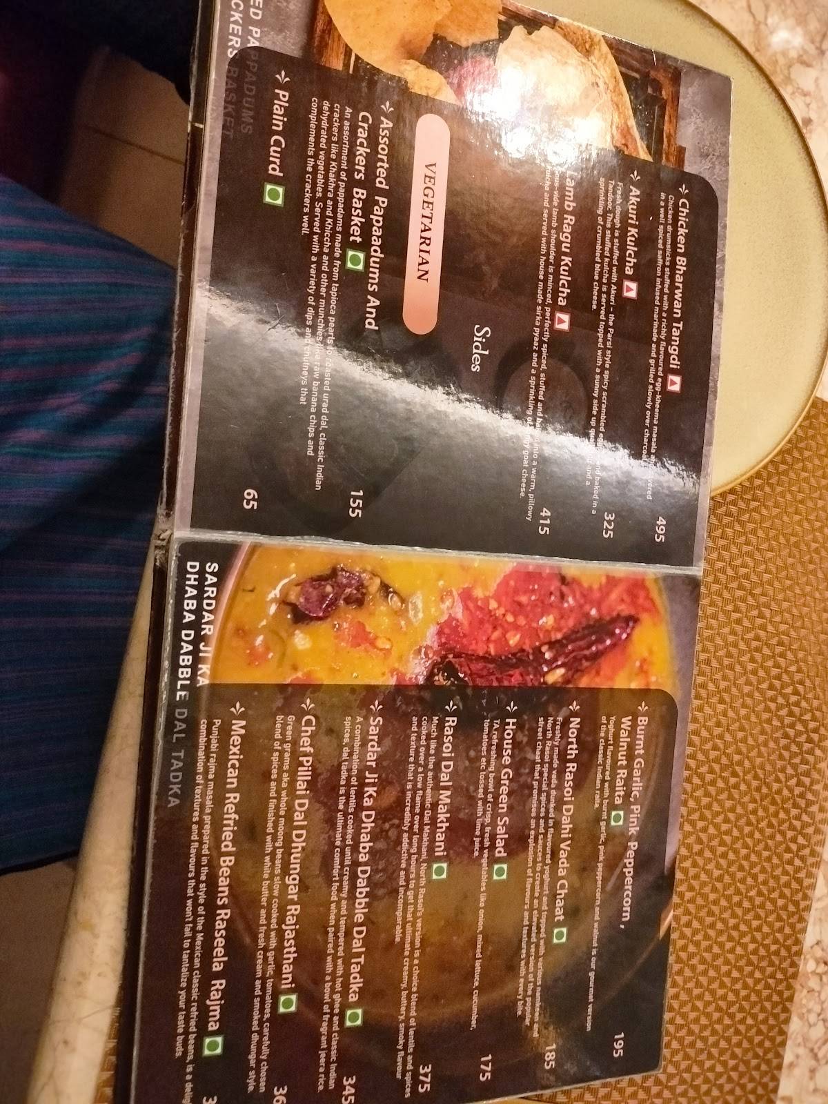 North Rasoi by Chef Pillai Whitefield Bengaluru menu