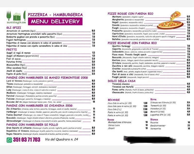 Menu di Nottingham 