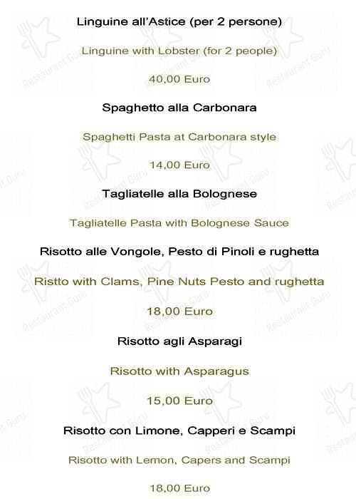 Menu di Nu Hotel Milano 