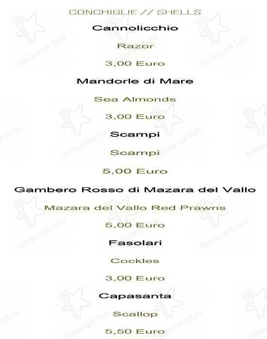 Menu di Nu Hotel Milano 