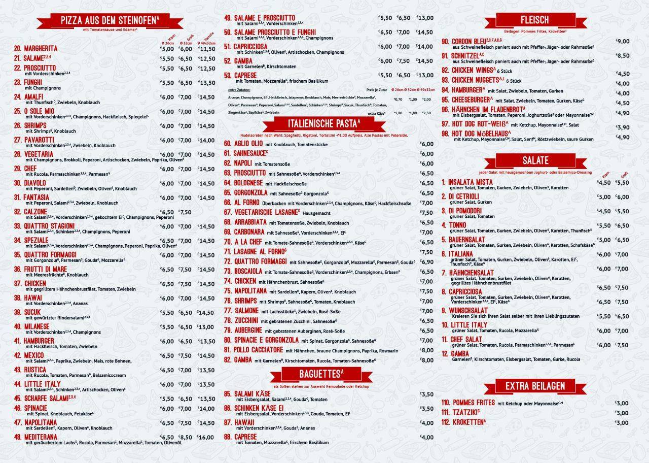 Speisekarte von Little Italy restaurant, Nürnberg, Leyher Str. 4