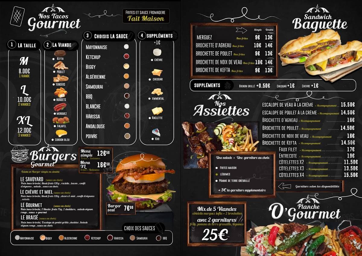 Menu de O’GOURMET