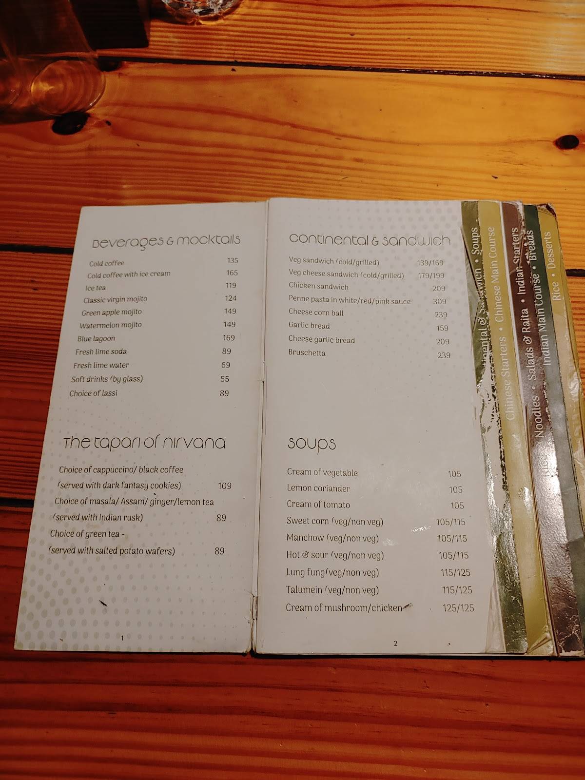 OLIVE GREENS menu