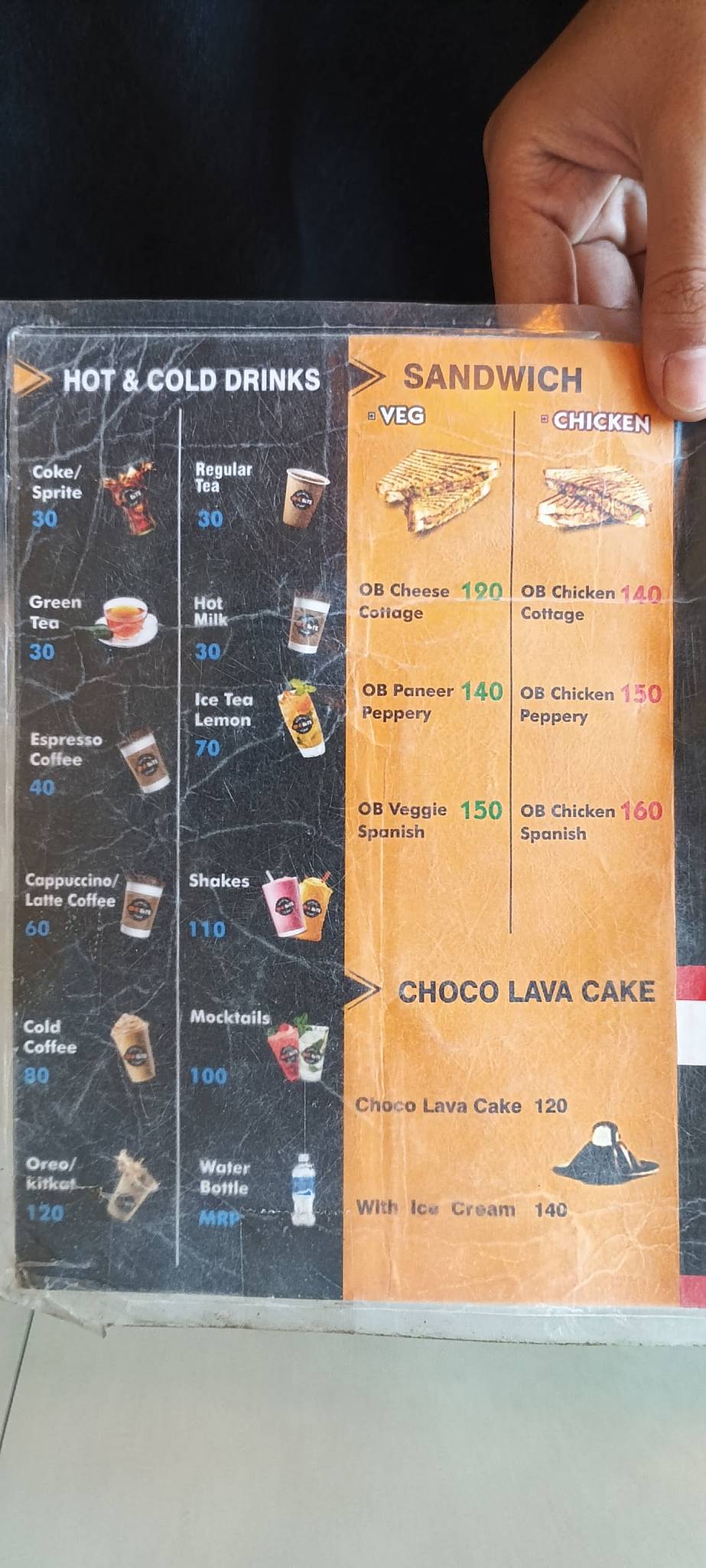 ONE BITE menu