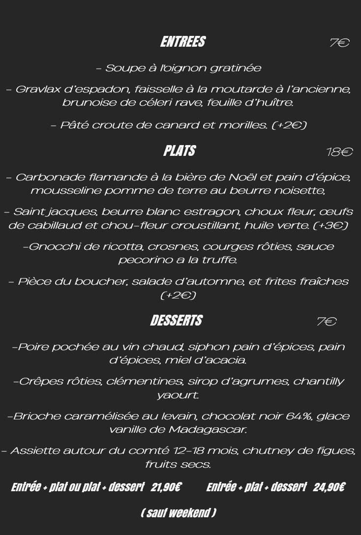 Menu de Odette