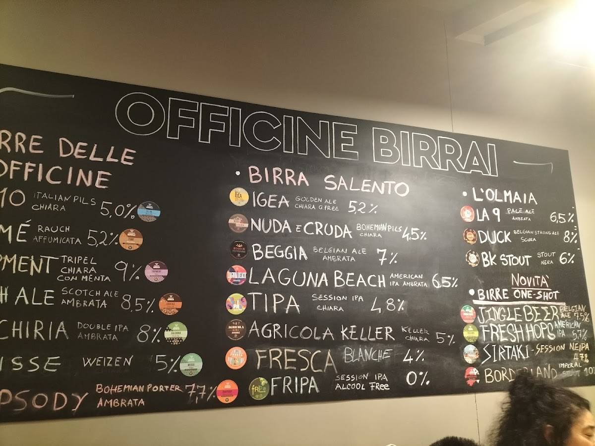 Menu di Officine Birrai 