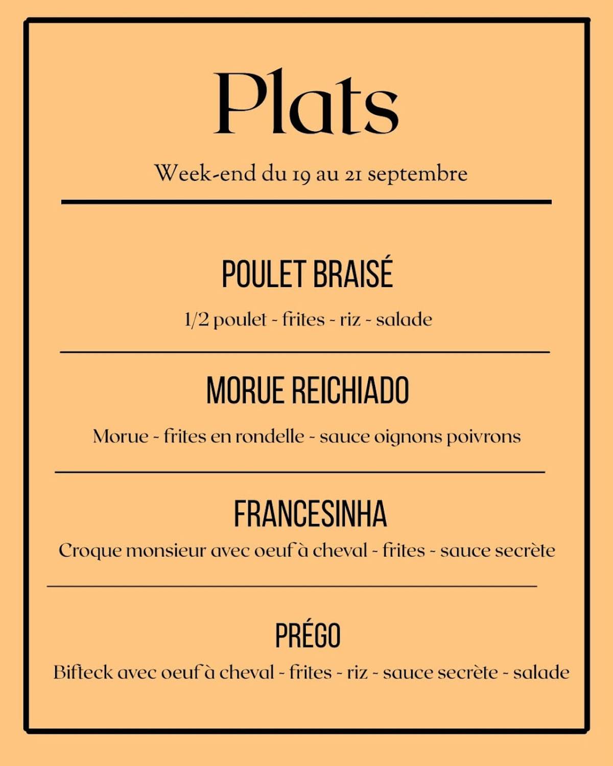 Menu de O'gostinho