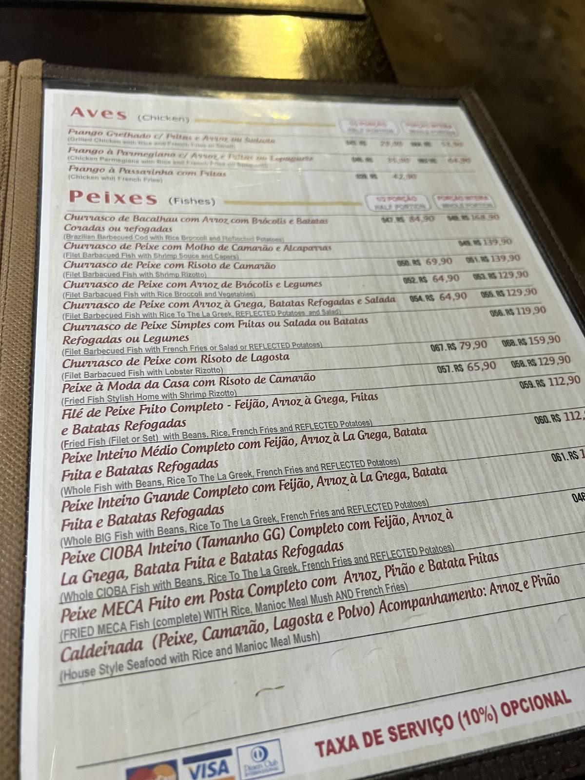 Olho de Lula (Quiosque Dois Irmãos) cardápio