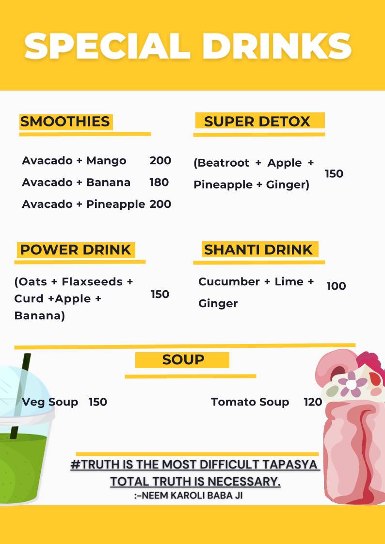 Om Shanti Shanti Cafe menu