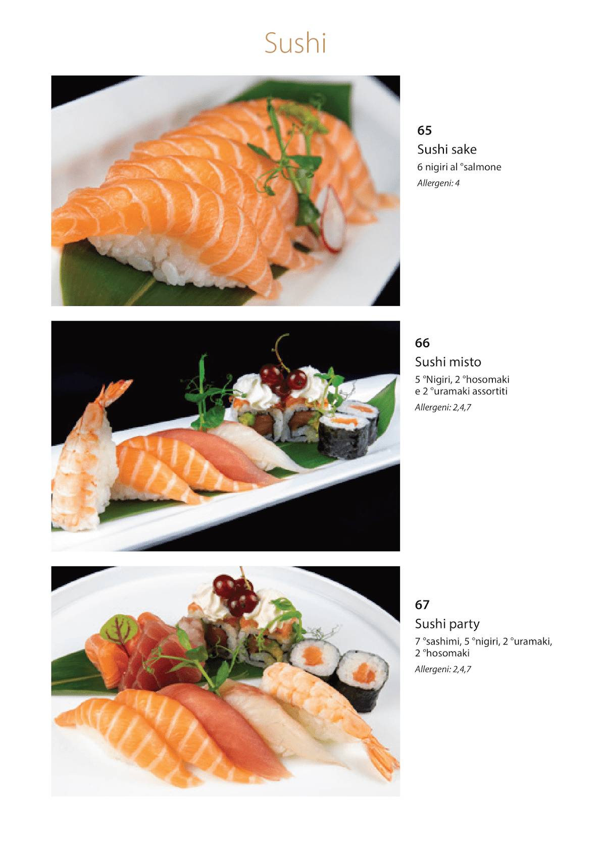 Menu di Osaka - Ristorante Fusion 